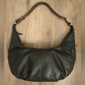 Derek Alexander Hobo Shoulder Bag Black & Brown Accents